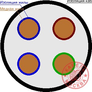 ВВГнг 4х10+1х4